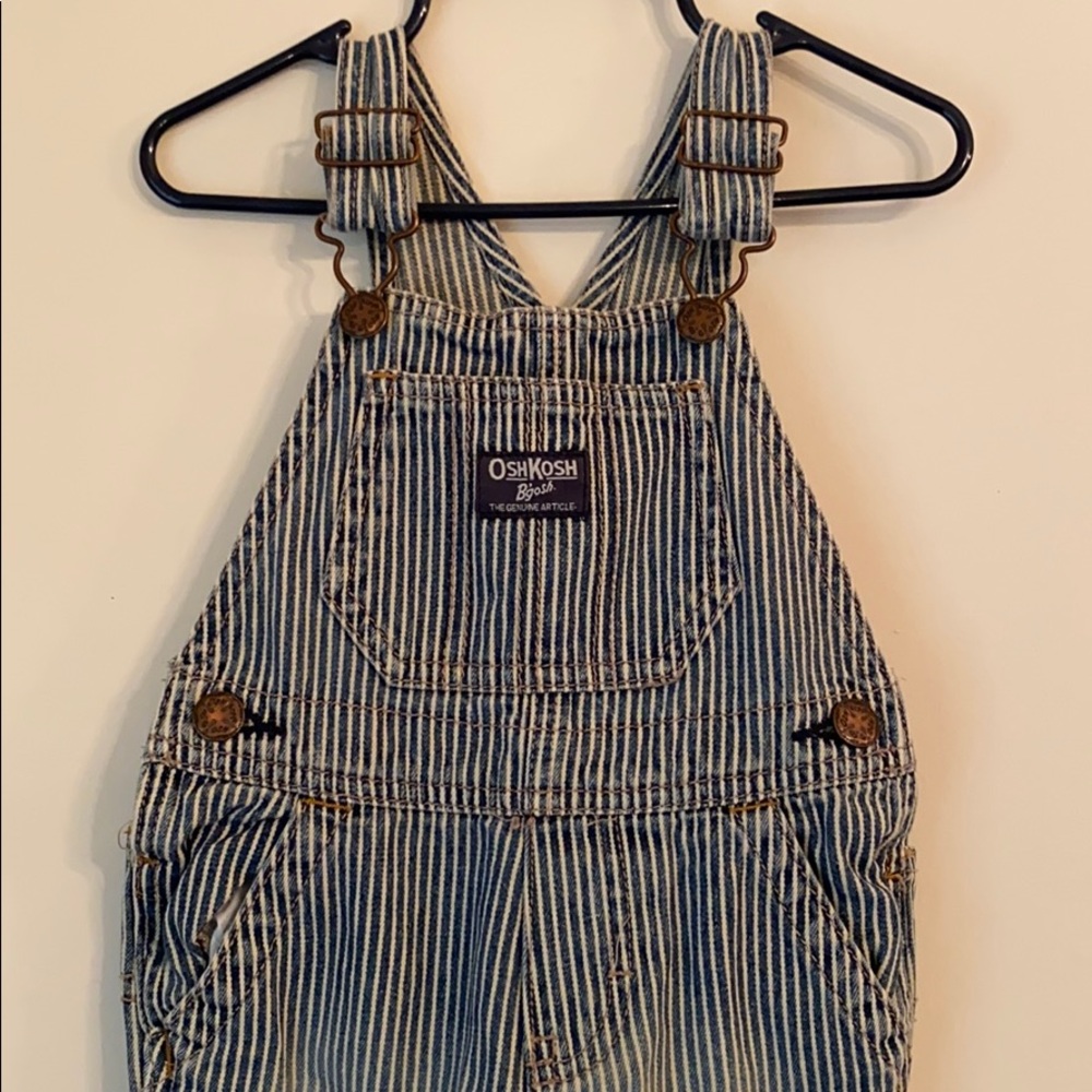 Osh Kosh denim stripe overalls